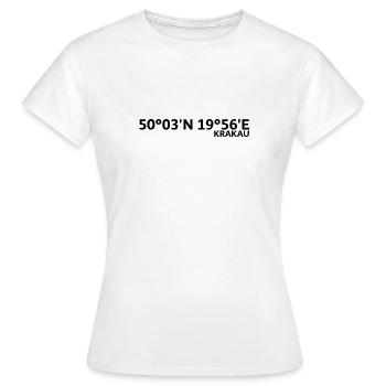 Coordonnées de Cracovie - T-shirt Femme - blanc - Devant - AI Model Female 172 dark (172cm)