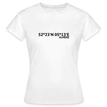 Almere Koordinaten - Frauen T-Shirt - Weiß - Vorne - AI Model Female 172 dark (172cm)