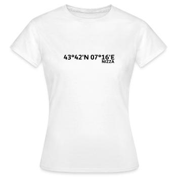 Nizza Koordinaten - Frauen T-Shirt - Weiß - Vorne - AI Model Female 172 dark (172cm)