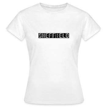 Panneau de l’aéroport de Sheffield - T-shirt Femme - blanc - Devant - AI Model Female 172 dark (172cm)
