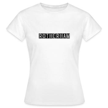 Panneau de l’aéroport de Rotherham - T-shirt Femme - blanc - Devant - AI Model Female 172 dark (172cm)