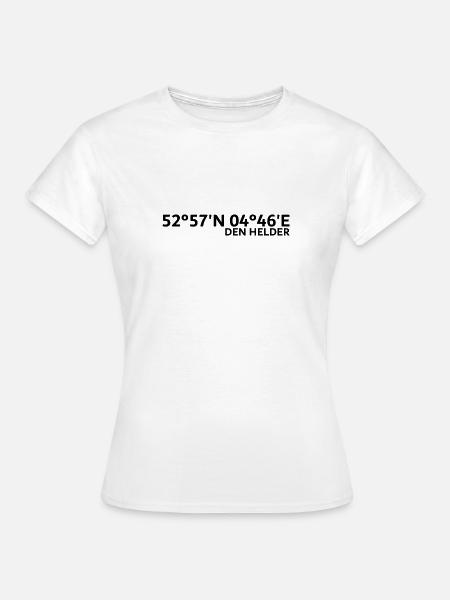 Den Helder Koordinaten - Frauen T-Shirt - Weiß