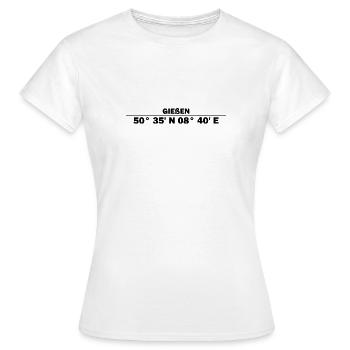 Gießen Koordinaten - Frauen T-Shirt - Weiß - Vorne - AI Model Female 172 dark (172cm)