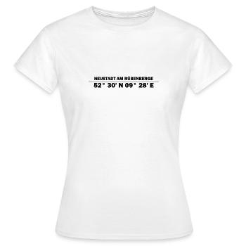 Coordonnées de Neustadt am Rübenberge - T-shirt Femme - blanc - Devant - AI Model Female 172 dark (172cm)