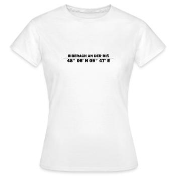 Biberach an der Riß Koordinaten - Frauen T-Shirt - Weiß - Vorne - AI Model Female 172 dark (172cm)