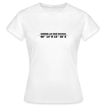 Krems an der Donau Koordinaten - Frauen T-Shirt - Weiß - Vorne - AI Model Female 172 dark (172cm)