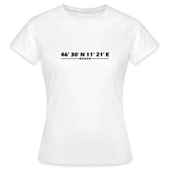 Coordonnées de Bolzano - T-shirt Femme - blanc - Devant - AI Model Female 172 dark (172cm)