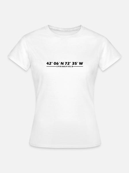 Springfield Koordinaten - Frauen T-Shirt - Weiß