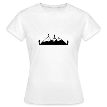 wandern berge,berg,wandern,schwarz-weiss - Frauen T-Shirt - Weiß - Vorne - AI Model Female 172 dark (172cm)