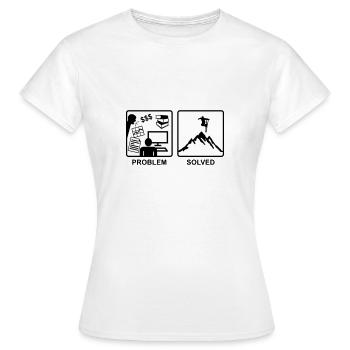 Problem Solved - Skiing - Women's T-Shirt - white - Front - AI Model Female 172 dark (172cm)