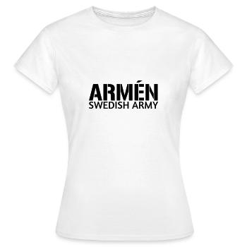 Armee - Schwedische Armee - Frauen T-Shirt - Weiß - Vorne - AI Model Female 172 dark (172cm)