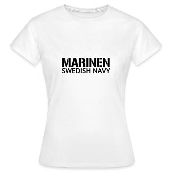 Marine - Schwedische Marine - Frauen T-Shirt - Weiß - Vorne - AI Model Female 172 dark (172cm)