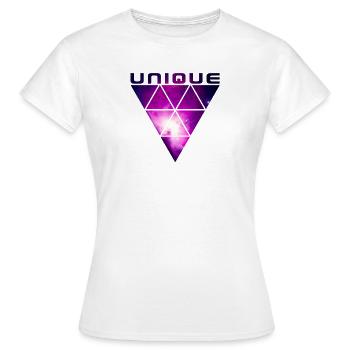 UNIQUE (Galaxy) - Frauen T-Shirt - Weiß - Vorne - AI Model Female 172 dark (172cm)