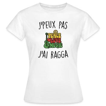 J'peux pas j'ai ragga - T-shirt Femme - blanc - Devant - AI Model Female 172 dark (172cm)