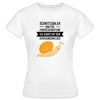 Schrittzähler sind für Fortgeschrittene - Schnecke - Frauen T-Shirt - Weiß - Vorne - AI Model Female 172 dark (172cm)