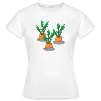 Carottes Carottes Carottes Rüebli Racines Riebli - T-shirt Femme - blanc - Devant - AI Model Female 172 dark (172cm)