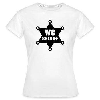 Colocation sheriff ! ! Super devise ! Idée de cadeau" » - T-shirt Femme - blanc - Devant - AI Model Female 172 dark (172cm)