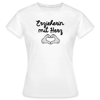 Erzieherin Mit Herz - Hand Love Geste - Women's T-Shirt - white - Front - AI Model Female 172 dark (172cm)