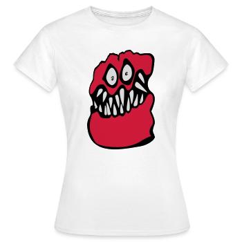 Roter Monster mit scharfen Zähnen - Frauen T-Shirt - Weiß - Vorne - AI Model Female 172 dark (172cm)