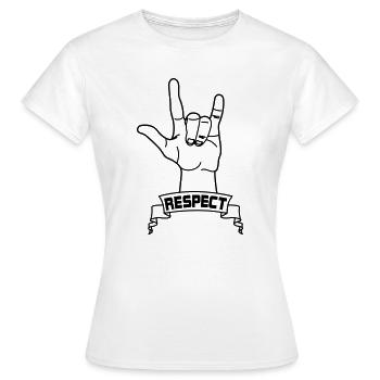 Hand gesture respect with text RESPECT - Women's T-Shirt - white - Front - AI Model Female 172 dark (172cm)