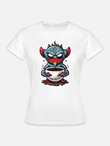 Kaffee Monster - Frauen T-Shirt - Weiß