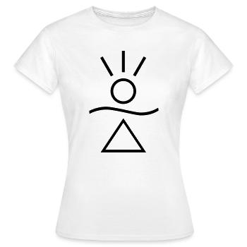 Honnaua - Das Amulett des Glücks - Frauen T-Shirt - Weiß - Vorne - AI Model Female 172 dark (172cm)