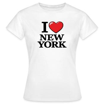 I Love New York USA – Message urbain - T-shirt Femme - blanc - Devant - AI Model Female 172 dark (172cm)