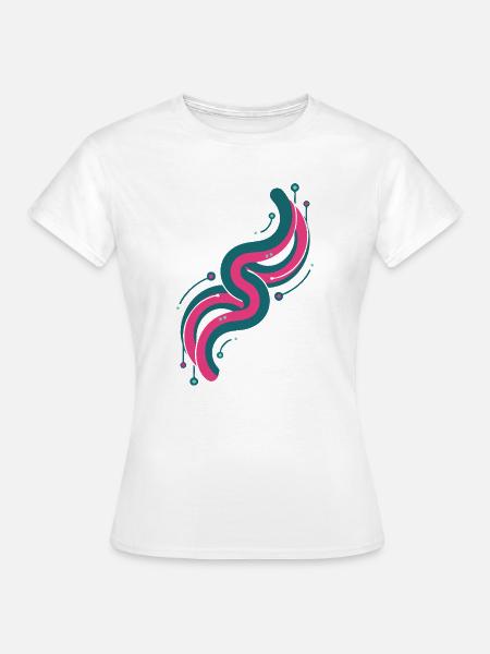Rosa und Blaue Farbwelle - Frauen T-Shirt - Weiß