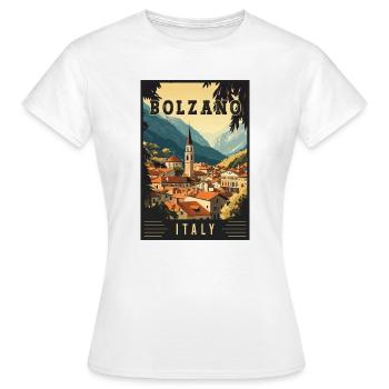 Entdecken Sie die Alpenstadt Bozen in Italien - Frauen T-Shirt - Weiß - Vorne - AI Model Female 172 dark (172cm)