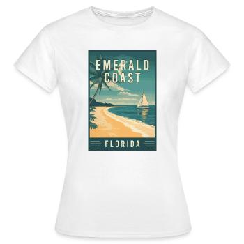 Découvrez la magnifique Côte d’Émeraude en Floride - T-shirt Femme - blanc - Devant - AI Model Female 172 dark (172cm)