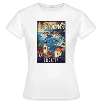 Découvrez Dubrovnik en Méditerranée en Croatie - T-shirt Femme - blanc - Devant - AI Model Female 172 dark (172cm)