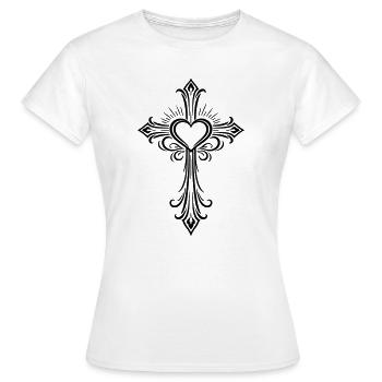 Amour croisé - T-shirt Femme - blanc - Devant - AI Model Female 172 dark (172cm)
