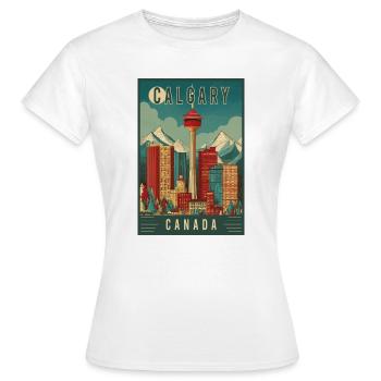 Erleben Sie die malerische Stadtlandschaft von Calgary in Kanada - Frauen T-Shirt - Weiß - Vorne - AI Model Female 172 dark (172cm)