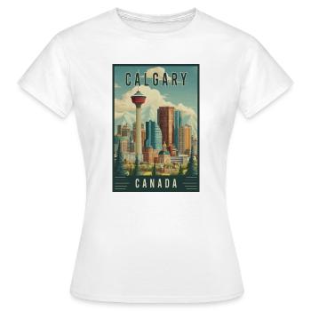 Entdecken Sie die malerische Stadtlandschaft von Calgary in Kanada - Frauen T-Shirt - Weiß - Vorne - AI Model Female 172 dark (172cm)