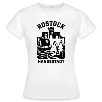 Rostock Hansestadt - Frauen T-Shirt - Weiß - Vorne - AI Model Female 172 dark (172cm)
