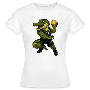 Lancer de Puissance du Crocodile 15 - T-shirt Femme - blanc - Devant - AI Model Female 172 dark (172cm)