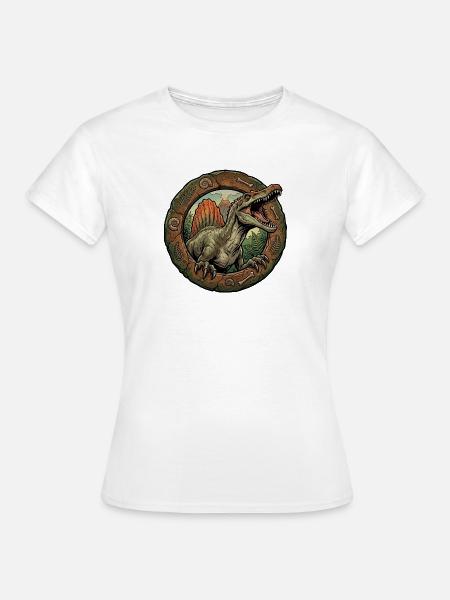Spinosaurus im Steinring - Frauen T-Shirt - Weiß