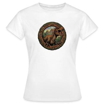 T Rex Dino in the fossil ring - Women's T-Shirt - white - Front - AI Model Female 172 dark (172cm)