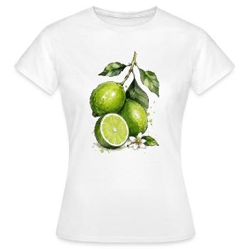 Aquarelle citron vert - T-shirt Femme - blanc - Devant - AI Model Female 172 dark (172cm)