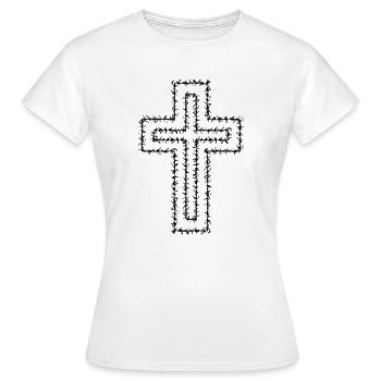 Christian Cross - Women's T-Shirt - white - Front - AI Model Female 172 dark (172cm)