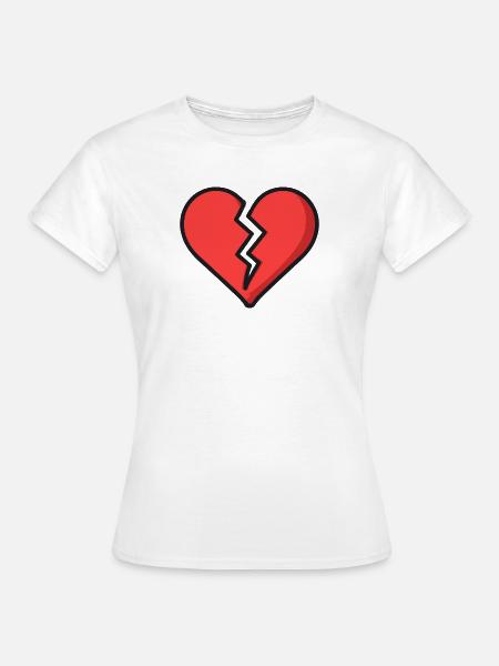 Gebrochenes Herz  - Frauen T-Shirt - Weiß