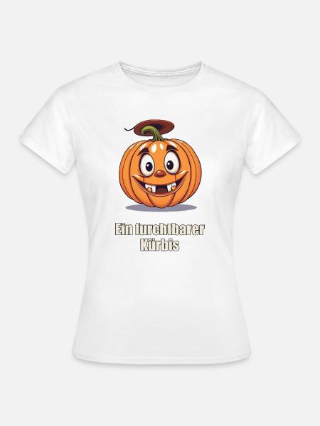 Gruseliger Kürbis – Halloween-Humor - Frauen T-Shirt - Weiß