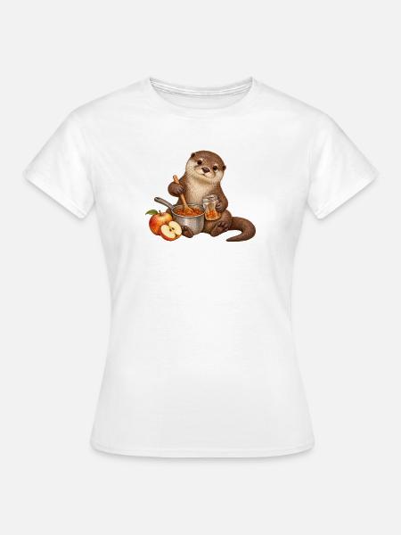 Otter kocht Apfelmarmelade - Frauen T-Shirt - Weiß