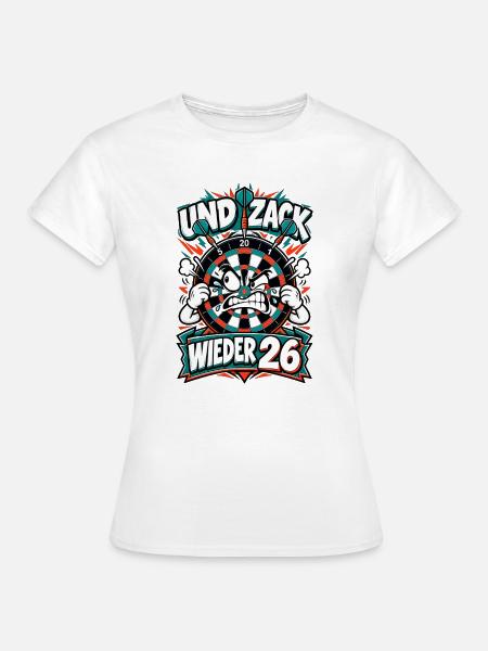 Und Zack Wieder 26 Dartboard - Frauen T-Shirt - Weiß