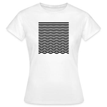 Verlauf von Gerade zu Welle – Minimalist - Frauen T-Shirt - Weiß - Vorne - AI Model Female 172 dark (172cm)