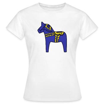 Dalahäst horse wooden horse Sweden gift idea - Women's T-Shirt - white - Front - AI Model Female 172 dark (172cm)