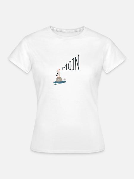 Moin Möwe - Frauen T-Shirt - Weiß