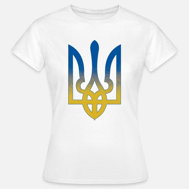 Symbole du drapeau de l’Ukraine - Drapeau de l’Ukraine - T-shirt Femme - blanc