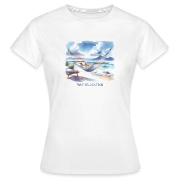 Hamac de plage : de paix - T-shirt Femme - blanc - Devant - AI Model Female 172 dark (172cm)
