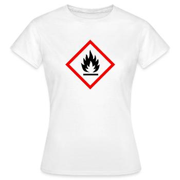 Attention inflammable - T-shirt Femme - blanc - Devant - AI Model Female 172 dark (172cm)
